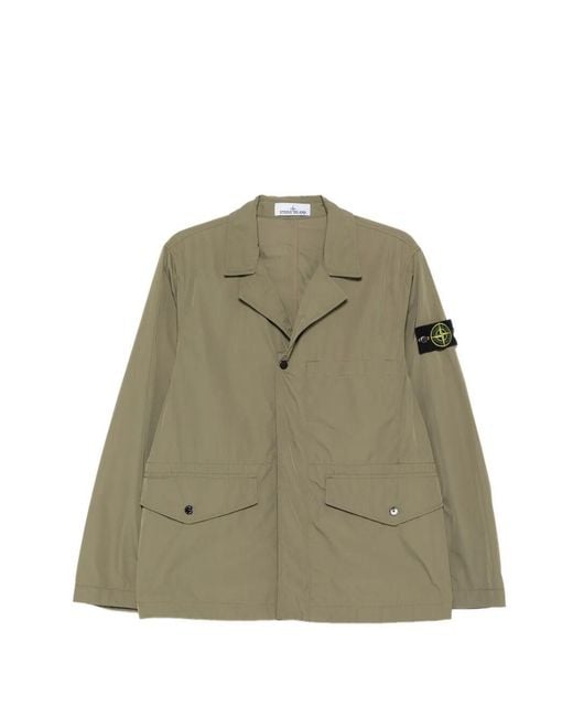 Stone Island Green Micro Twill Blazer for men