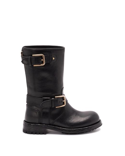 Dolce & Gabbana Black Biker Boots
