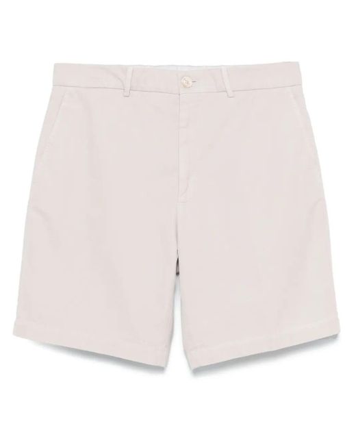 Brunello Cucinelli White Garment-Dyed Bermuda Shorts for men