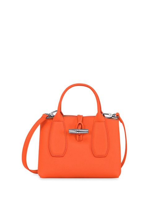 Longchamp Orange `Roseau` Small Handbag