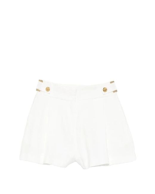 Elisabetta Franchi White Short Boutonné