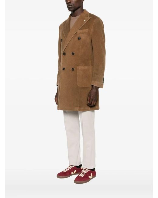 L.b.m. 1911 Brown Wool&Cashmere Coat for men