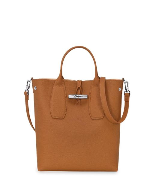 Longchamp Brown `Roseau` Medium Handbag