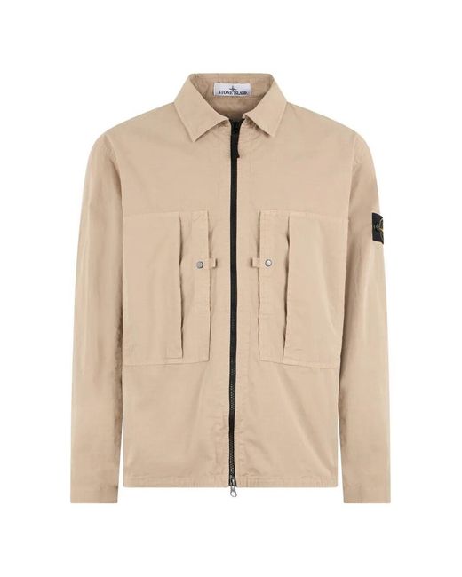 Stone Island Natural Overshirt With Chest Pockets Light for men