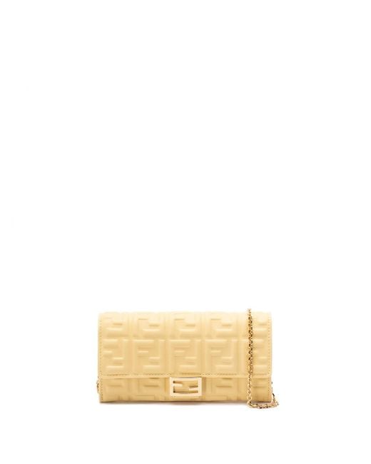 Fendi Natural 'Baguette' Continental Wallet With Chain