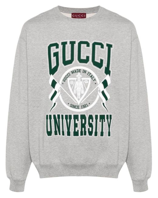 Gucci Gray Printed Cotton Sweatshirt for men