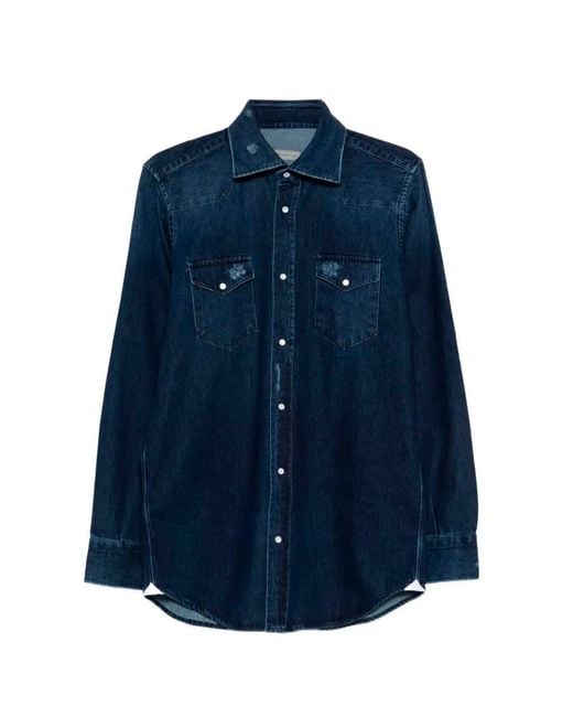 Sartorio Napoli Blue 'Texas' Shirt for men