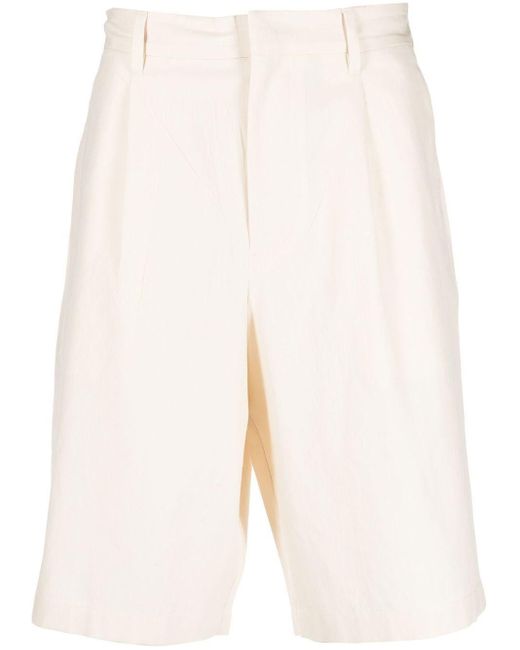 Prada Pleat-detail Shorts in White for Men | Lyst
