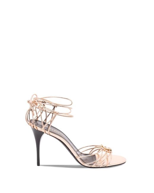 Saint Laurent White 'Babylone' Sandals