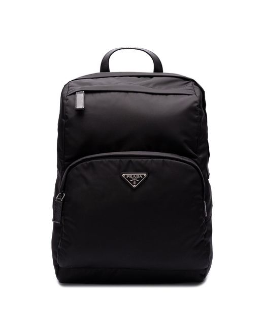Prada Black `Re-Nylon` And Saffiano Leather Backpack for men