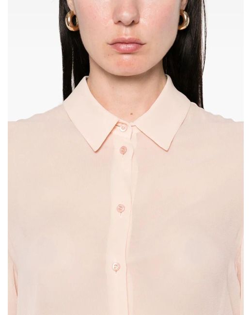 Fendi Pink Double Layer Shirt With Embroidered Top