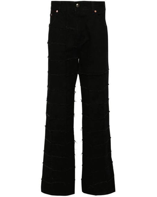 ANDERSSON BELL Black `New Patchwork` Wide Leg Jeans for men
