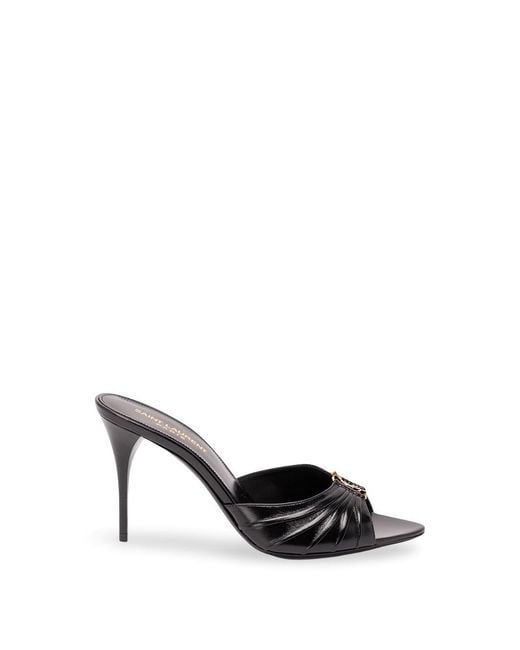 Saint Laurent White 'Babylone' Sandals