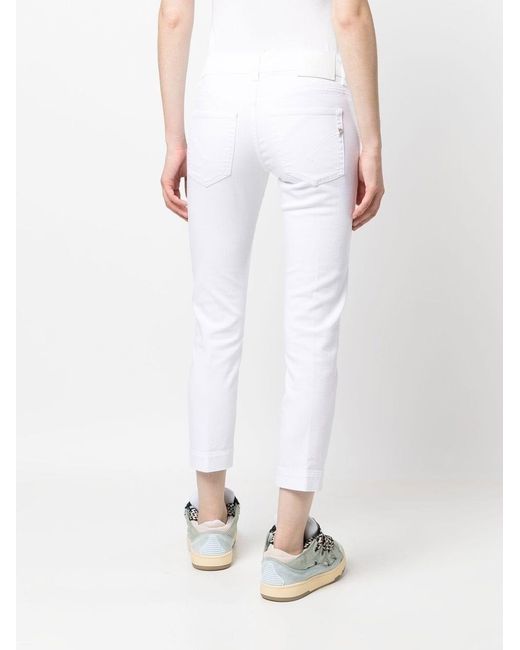 Dondup White 'Rose' Slim 5-Pocket Jeans