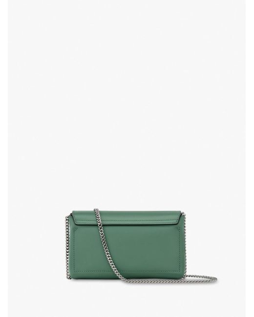 Longchamp Green `Roseau Box` Small Clutch Bag