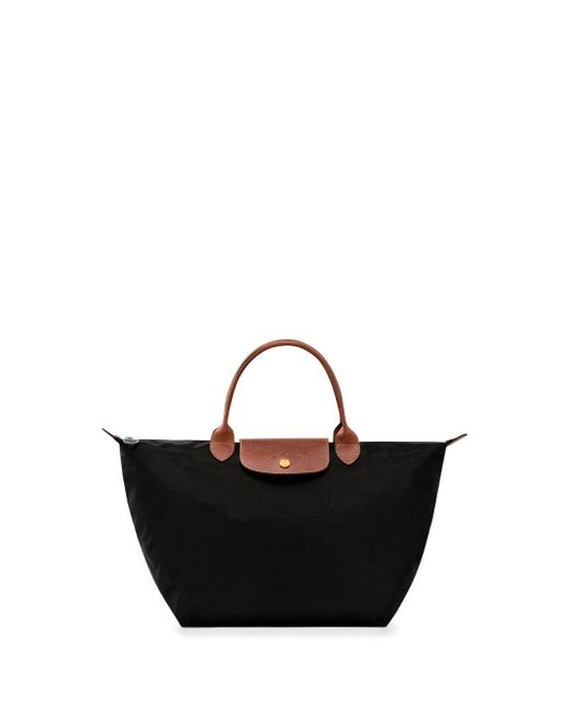 Longchamp `le Pliage Original` Medium Top Handle Bag in Black | Lyst UK