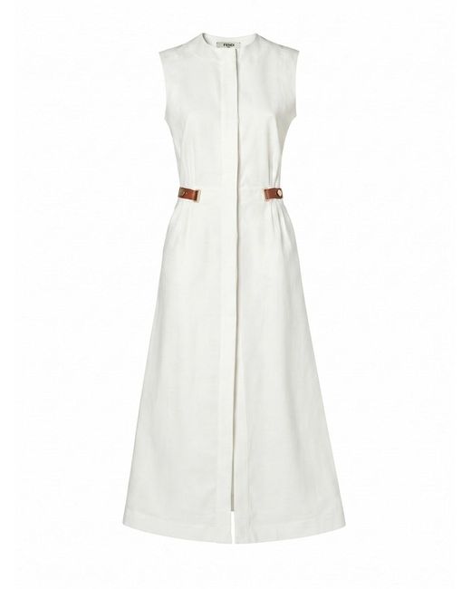 Fendi White 'New Linen' Dress