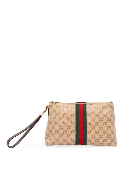 Gucci Natural 'Gg Coated Web' Pouch for men
