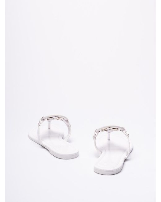 `Miller` Thong Sandals di Tory Burch in White