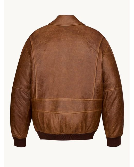 Saint Laurent Brown Padded Bomber Jacket