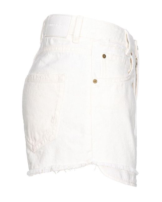 Shorts "ceresio" in denim di cotone di Pinko in White