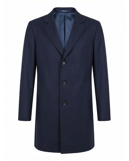 Drumohr Blue Single-Breasted Coat for men