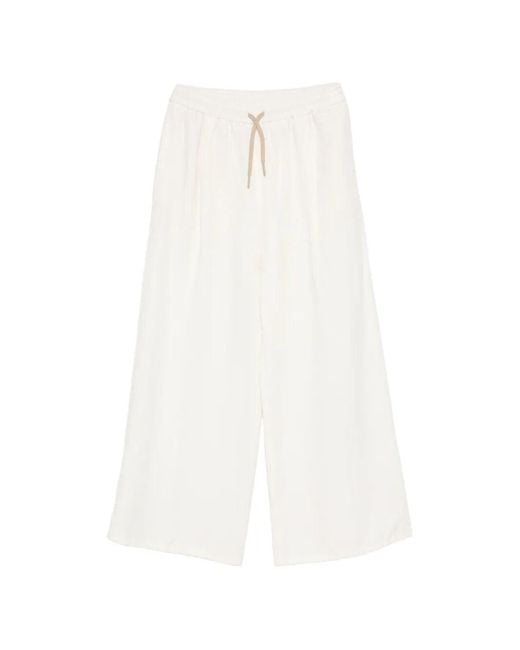Berwich White Wide Leg Pants