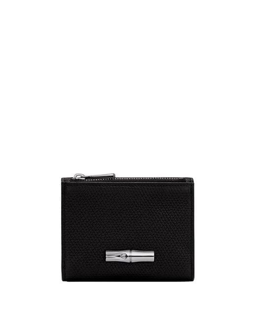 Longchamp Black 'Le Roseau' Compact Wallet