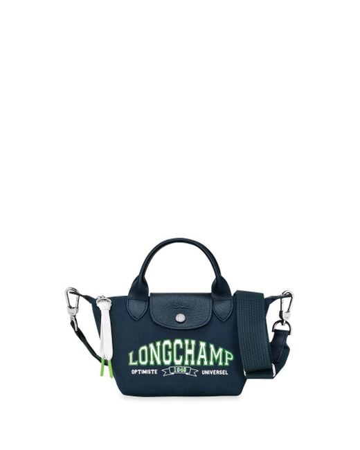 Longchamp Blue `le Pliage Université` Extra Small Handbag