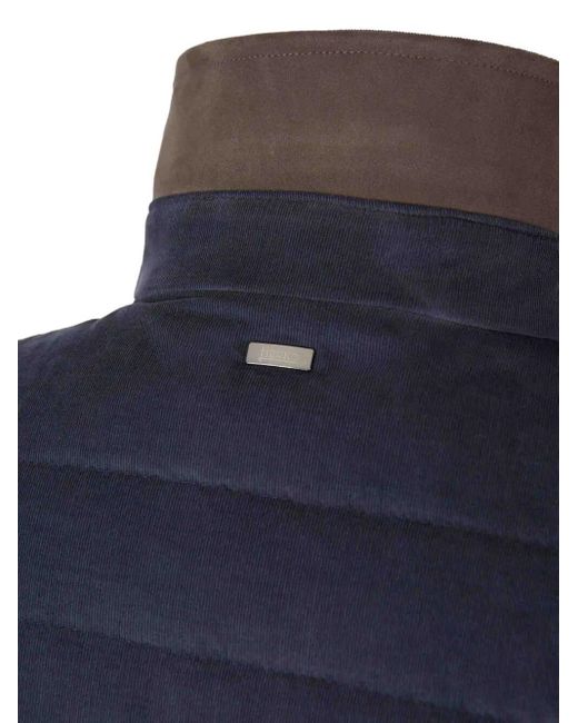 Herno Blue Quilted Cotton Jacket for men
