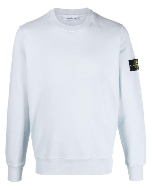 Mens white stone island hotsell sweatshirt