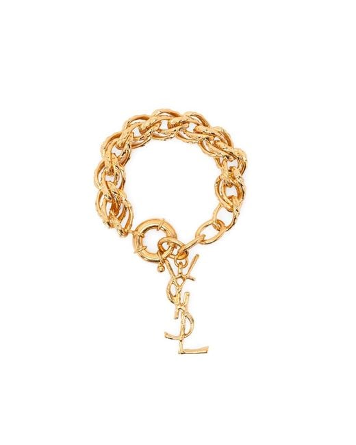 Saint Laurent Metallic 'Rope Chain' Bracelet