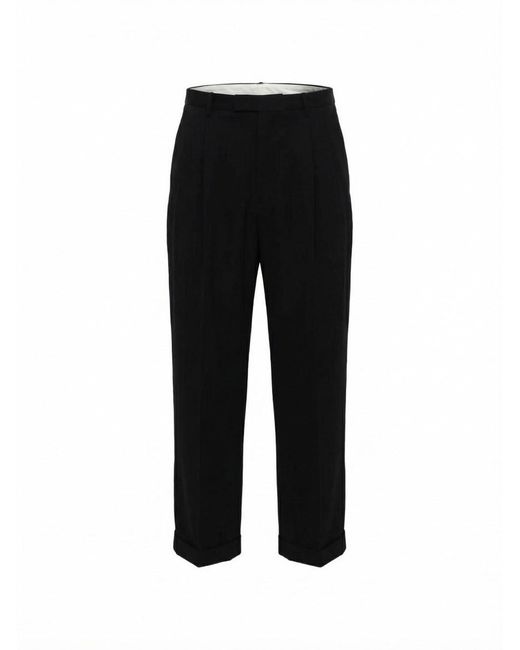 Bottega Veneta Black Light Wool Twill Pants for men