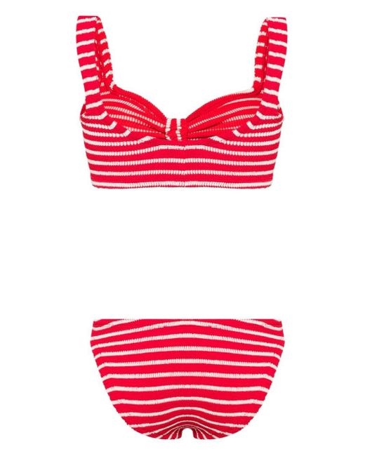Bikini a righe Bonnie di Hunza G in Red