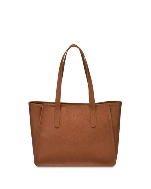 Longchamp Brown `Le Foulonné` Large Tote Bag