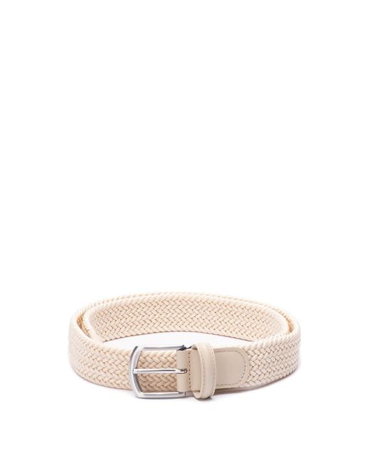 Elastic Woven Belt di Andersons in Natural da Uomo