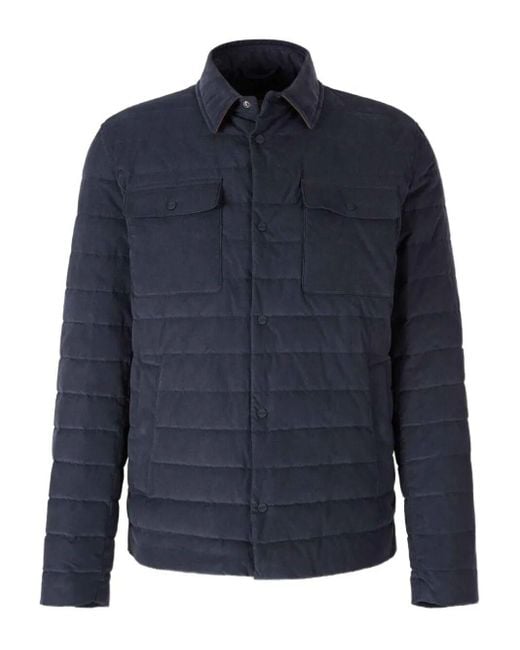 Herno Blue Quilted Cotton Jacket for men