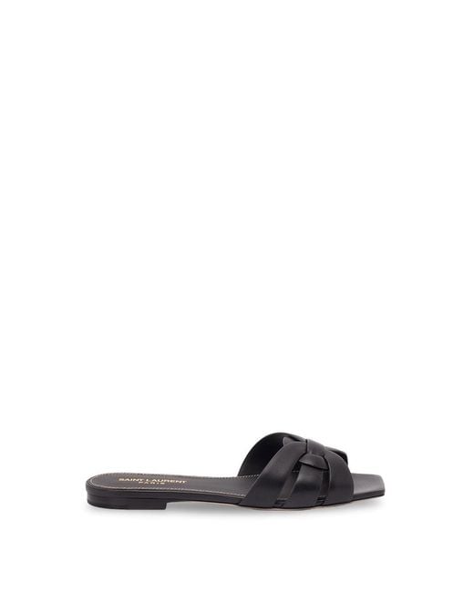 Saint Laurent White 'Tribute' Mules