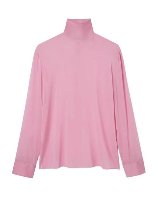 Gucci Pink Silk Stretch Chiffon High Neck for men