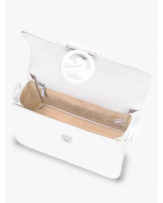 Longchamp White `Box-Trot Colors` Small Crossbody Bag
