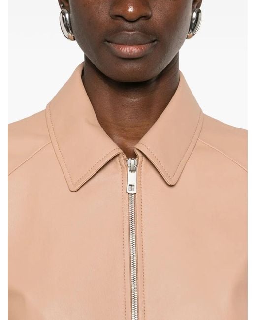 Desa Nineteenseventytwo Natural Leather Raglan Bomber Jacket