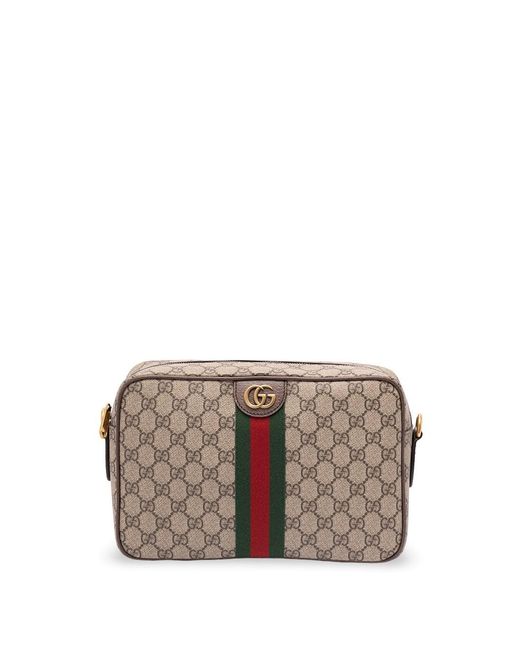 Gucci Gray 'Ophidia' Medium Crossbody Bag for men
