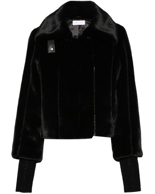 Patrizia Pepe Black Faux-fur Jacket