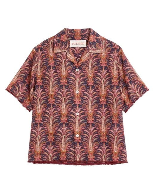 Valentino Garavani Red 'Voyage Imaginaire' Bowling Shirt for men