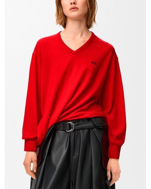 Loewe Red Draped Sweater