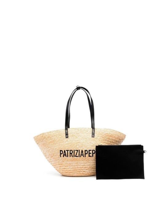 Patrizia Pepe Natural `Summer Straw` Tote Bag