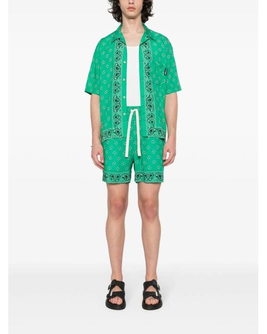 | Camicia stampa paisley | male | VERDE | 50 di Palm Angels in Green da Uomo