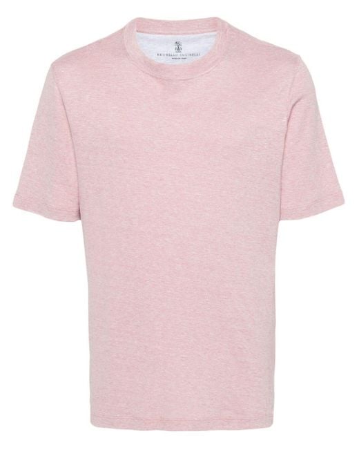 Brunello Cucinelli Pink Crew-neck T-shirt for men