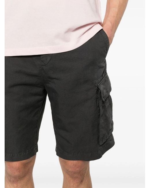 Brunello Cucinelli Gray Twill Cargo Shorts for men