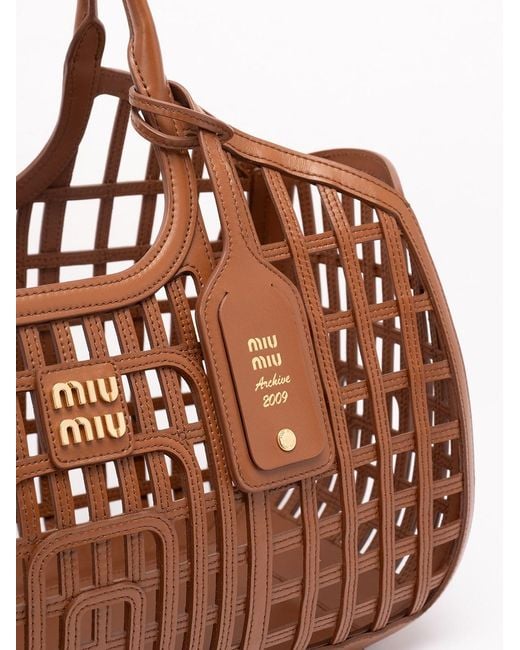 Miu Miu Brown Leather Basket